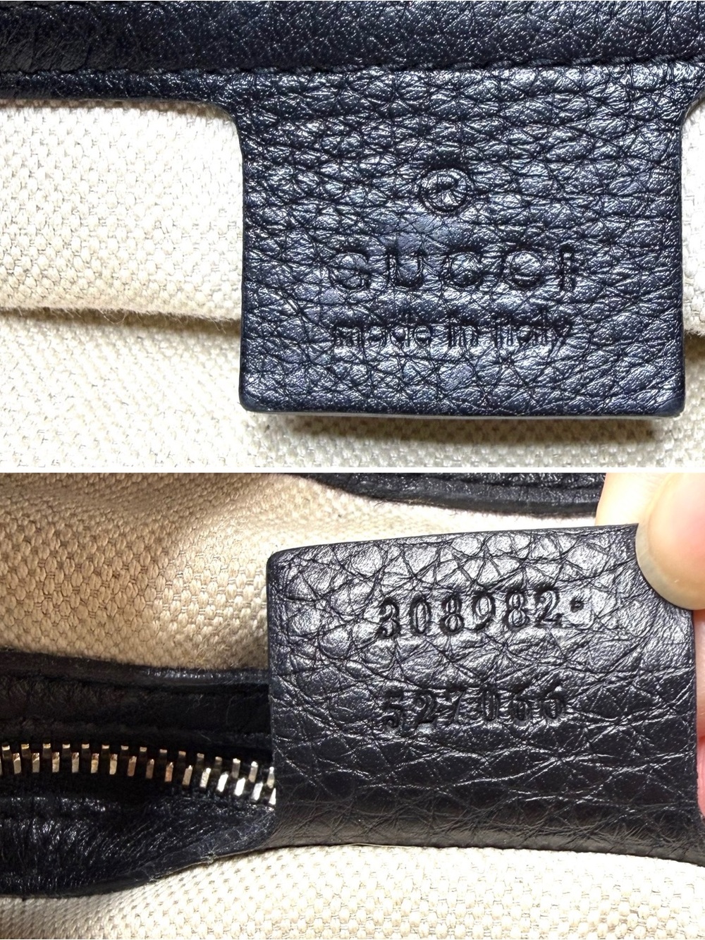 Authentic Gucci Soho shoulder bag black leather gold chain straps medium w box - Picture 13 of 16